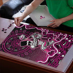 Sydney Sixers Cricket Mascot Puzzle Aboriginal Dot Art Pink And Black Tribal Pattern