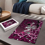 Sydney Sixers Cricket Mascot Puzzle Aboriginal Dot Art Pink And Black Tribal Pattern