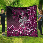 Sydney Sixers Cricket Mascot Quilt Aboriginal Dot Art Pink And Black Tribal Pattern