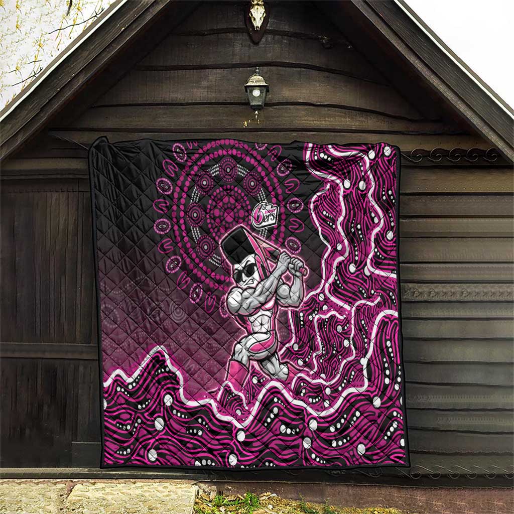 Sydney Sixers Cricket Mascot Quilt Aboriginal Dot Art Pink And Black Tribal Pattern