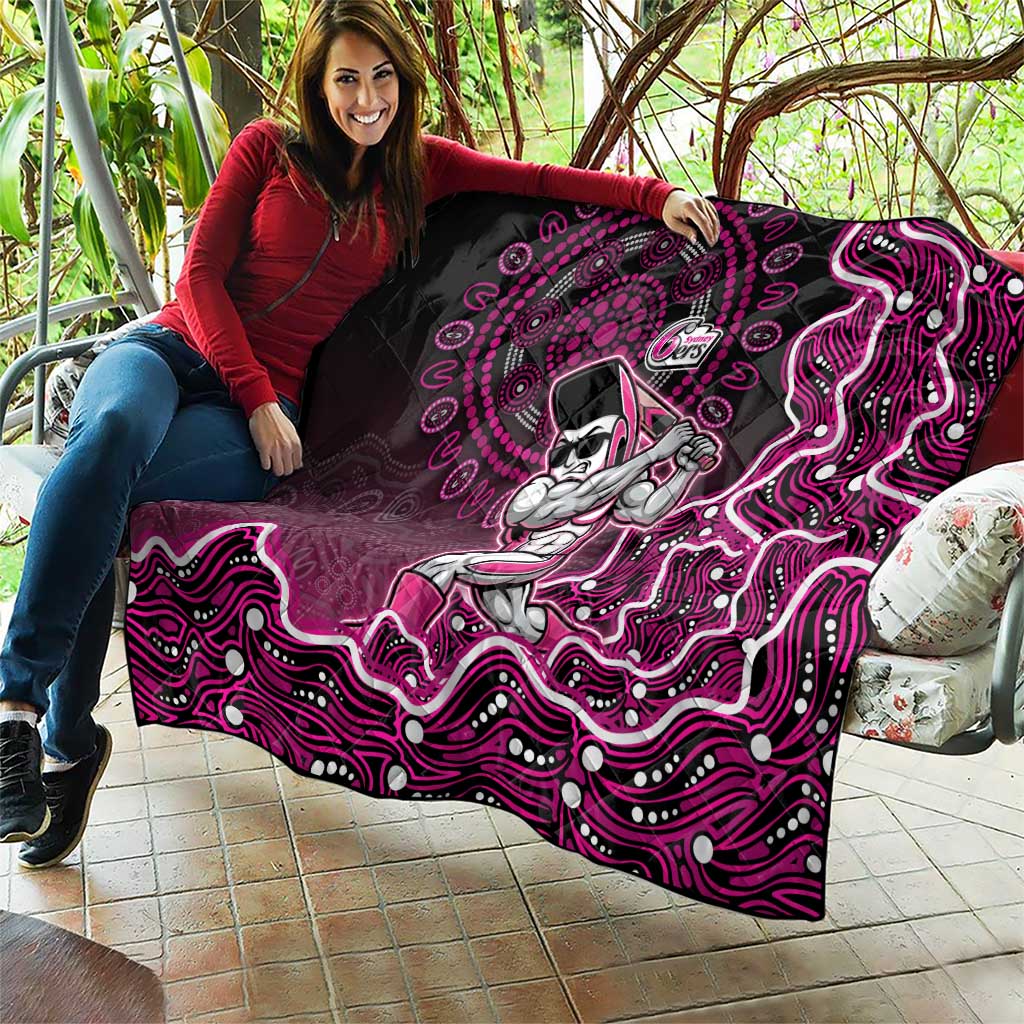 Sydney Sixers Cricket Mascot Quilt Aboriginal Dot Art Pink And Black Tribal Pattern