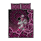 Sydney Sixers Cricket Mascot Quilt Bed Set Aboriginal Dot Art Pink And Black Tribal Pattern
