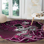 Sydney Sixers Cricket Mascot Round Carpet Aboriginal Dot Art Pink And Black Tribal Pattern