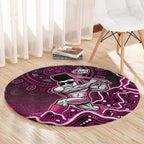 Sydney Sixers Cricket Mascot Round Carpet Aboriginal Dot Art Pink And Black Tribal Pattern