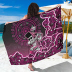 Sydney Sixers Cricket Mascot Sarong Aboriginal Dot Art Pink And Black Tribal Pattern