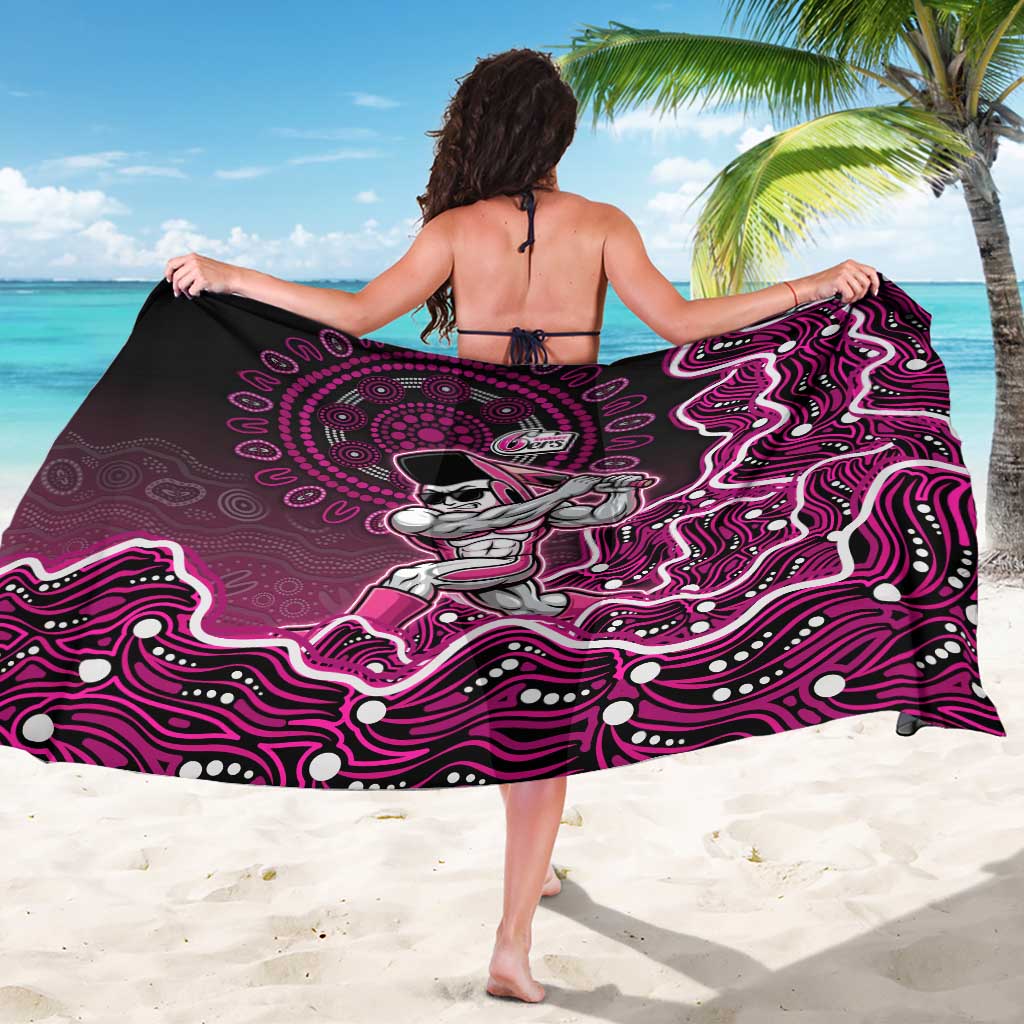 Sydney Sixers Cricket Mascot Sarong Aboriginal Dot Art Pink And Black Tribal Pattern