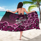 Sydney Sixers Cricket Mascot Sarong Aboriginal Dot Art Pink And Black Tribal Pattern