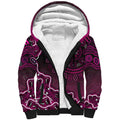 Sydney Sixers Cricket Mascot Sherpa Hoodie Aboriginal Dot Art Pink And Black Tribal Pattern