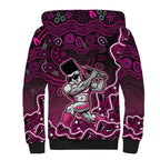 Sydney Sixers Cricket Mascot Sherpa Hoodie Aboriginal Dot Art Pink And Black Tribal Pattern