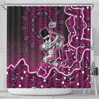 Sydney Sixers Cricket Mascot Shower Curtain Aboriginal Dot Art Pink And Black Tribal Pattern