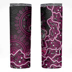 Sydney Sixers Cricket Mascot Skinny Tumbler Aboriginal Dot Art Pink And Black Tribal Pattern