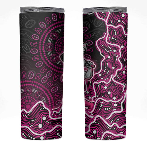 Sydney Sixers Cricket Mascot Skinny Tumbler Aboriginal Dot Art Pink And Black Tribal Pattern