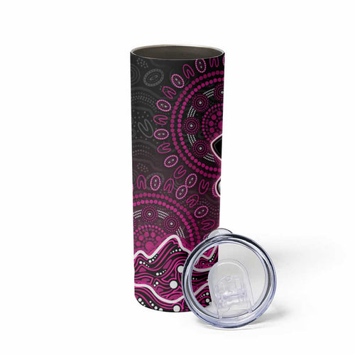 Sydney Sixers Cricket Mascot Skinny Tumbler Aboriginal Dot Art Pink And Black Tribal Pattern