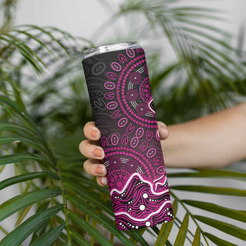 Sydney Sixers Cricket Mascot Skinny Tumbler Aboriginal Dot Art Pink And Black Tribal Pattern
