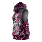 Sydney Sixers Cricket Mascot Sleeveless Hoodie Aboriginal Dot Art Pink And Black Tribal Pattern