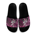 Sydney Sixers Cricket Mascot Slide Sandals Aboriginal Dot Art Pink And Black Tribal Pattern