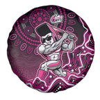 Sydney Sixers Cricket Mascot Spare Tire Cover Aboriginal Dot Art Pink And Black Tribal Pattern