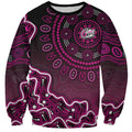 Sydney Sixers Cricket Mascot Sweatshirt Aboriginal Dot Art Pink And Black Tribal Pattern