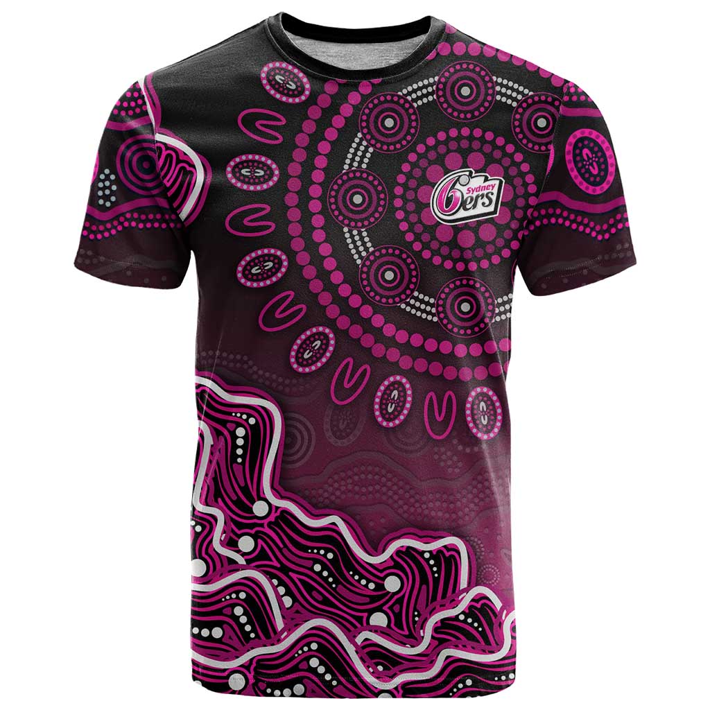 Sydney Sixers Cricket Mascot T Shirt Aboriginal Dot Art Pink And Black Tribal Pattern
