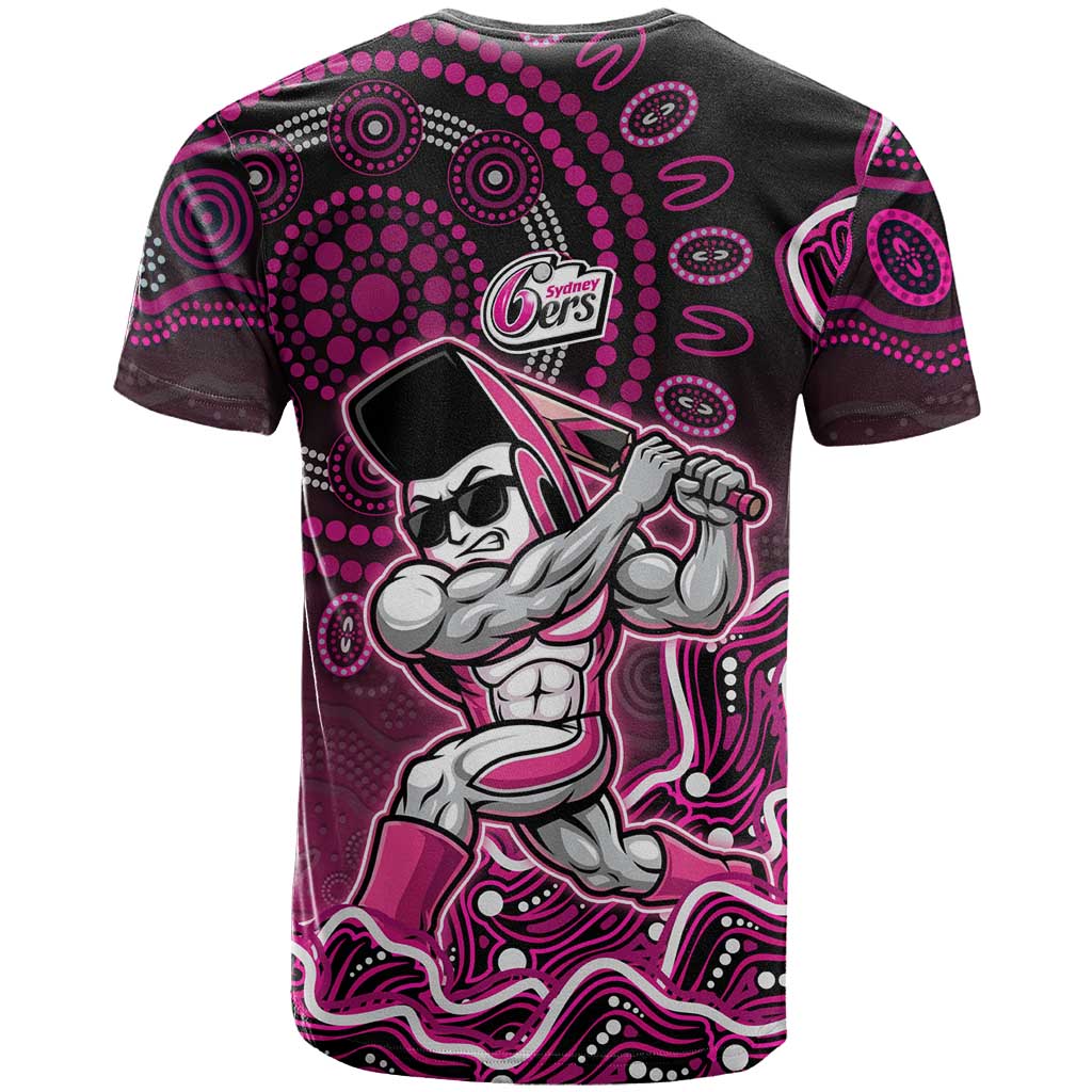 Sydney Sixers Cricket Mascot T Shirt Aboriginal Dot Art Pink And Black Tribal Pattern