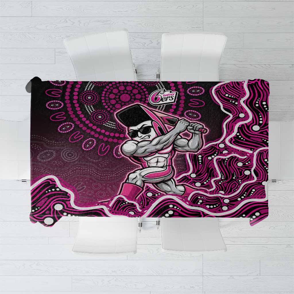 Sydney Sixers Cricket Mascot Tablecloth Aboriginal Dot Art Pink And Black Tribal Pattern