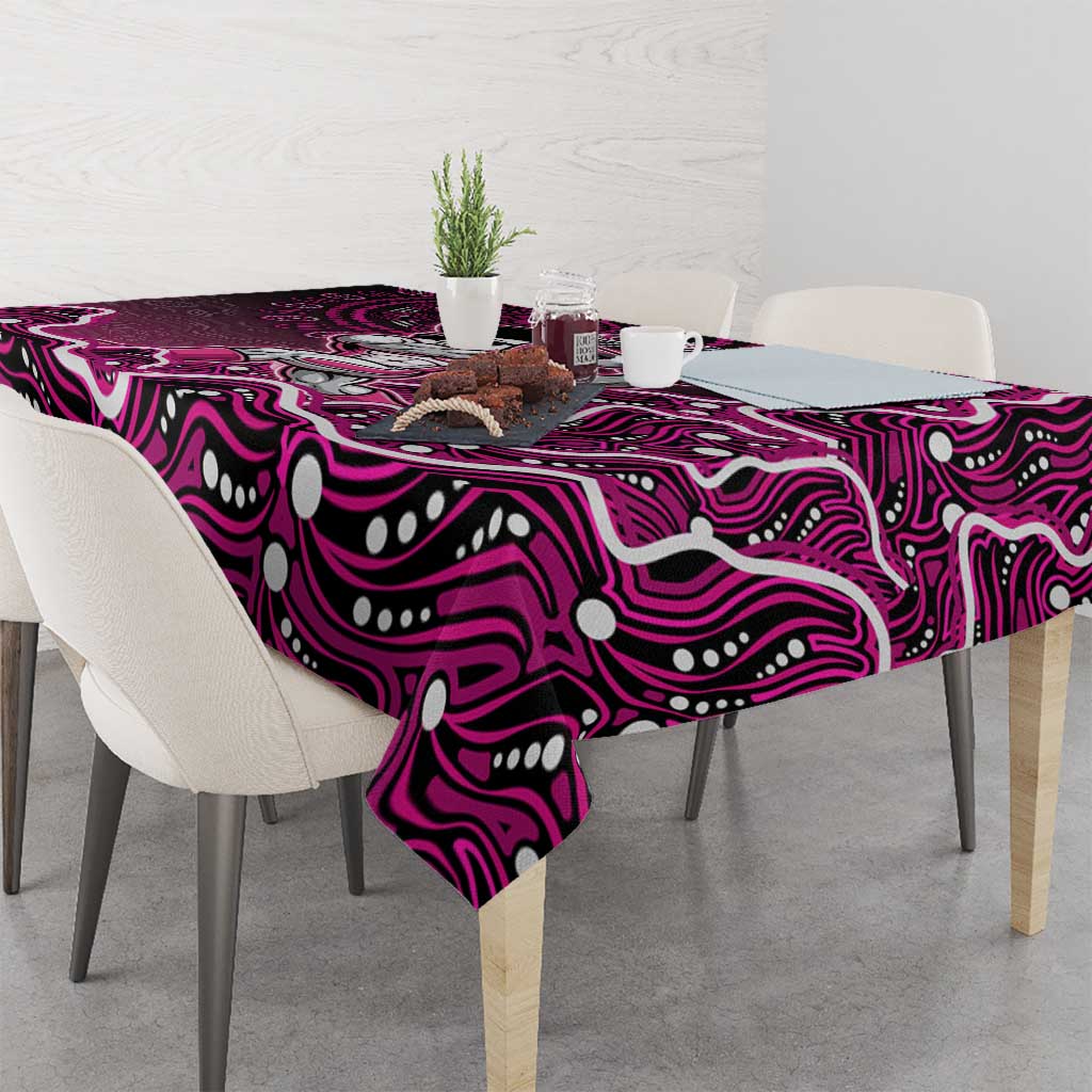 Sydney Sixers Cricket Mascot Tablecloth Aboriginal Dot Art Pink And Black Tribal Pattern