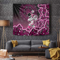 Sydney Sixers Cricket Mascot Tapestry Aboriginal Dot Art Pink And Black Tribal Pattern