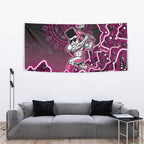 Sydney Sixers Cricket Mascot Tapestry Aboriginal Dot Art Pink And Black Tribal Pattern