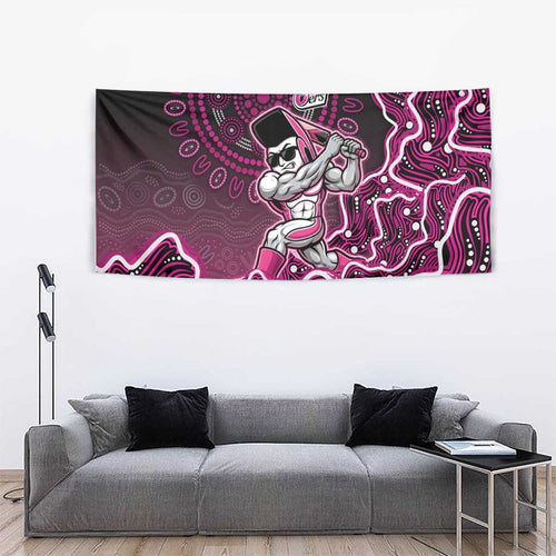 Sydney Sixers Cricket Mascot Tapestry Aboriginal Dot Art Pink And Black Tribal Pattern