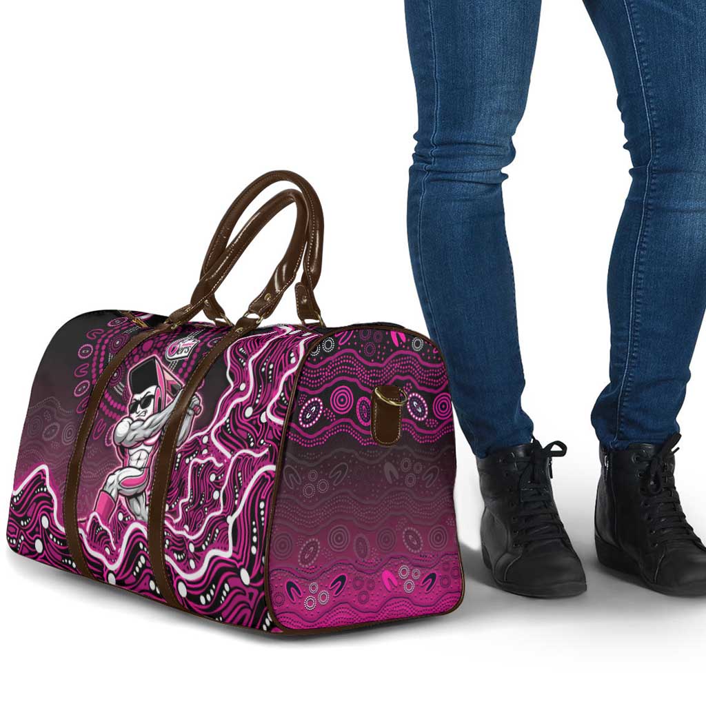Sydney Sixers Cricket Mascot Travel Bag Aboriginal Dot Art Pink And Black Tribal Pattern