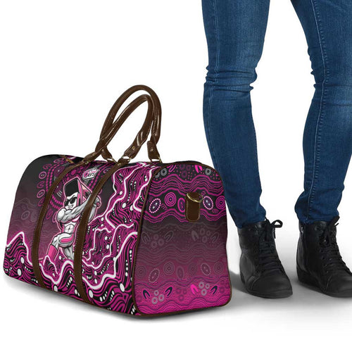 Sydney Sixers Cricket Mascot Travel Bag Aboriginal Dot Art Pink And Black Tribal Pattern