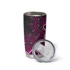 Sydney Sixers Cricket Mascot Tumbler Cup Aboriginal Dot Art Pink And Black Tribal Pattern
