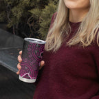 Sydney Sixers Cricket Mascot Tumbler Cup Aboriginal Dot Art Pink And Black Tribal Pattern