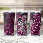 Sydney Sixers Cricket Mascot Tumbler Cup Aboriginal Dot Art Pink And Black Tribal Pattern