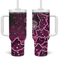Sydney Sixers Cricket Mascot Tumbler With Handle Aboriginal Dot Art Pink And Black Tribal Pattern