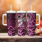 Sydney Sixers Cricket Mascot Tumbler With Handle Aboriginal Dot Art Pink And Black Tribal Pattern