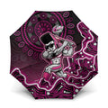 Sydney Sixers Cricket Mascot Umbrella Aboriginal Dot Art Pink And Black Tribal Pattern