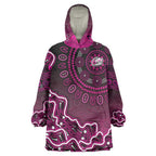 Sydney Sixers Cricket Mascot Wearable Blanket Hoodie Aboriginal Dot Art Pink And Black Tribal Pattern