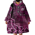 Sydney Sixers Cricket Mascot Wearable Blanket Hoodie Aboriginal Dot Art Pink And Black Tribal Pattern