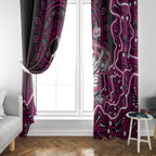 Sydney Sixers Cricket Mascot Window Curtain Aboriginal Dot Art Pink And Black Tribal Pattern