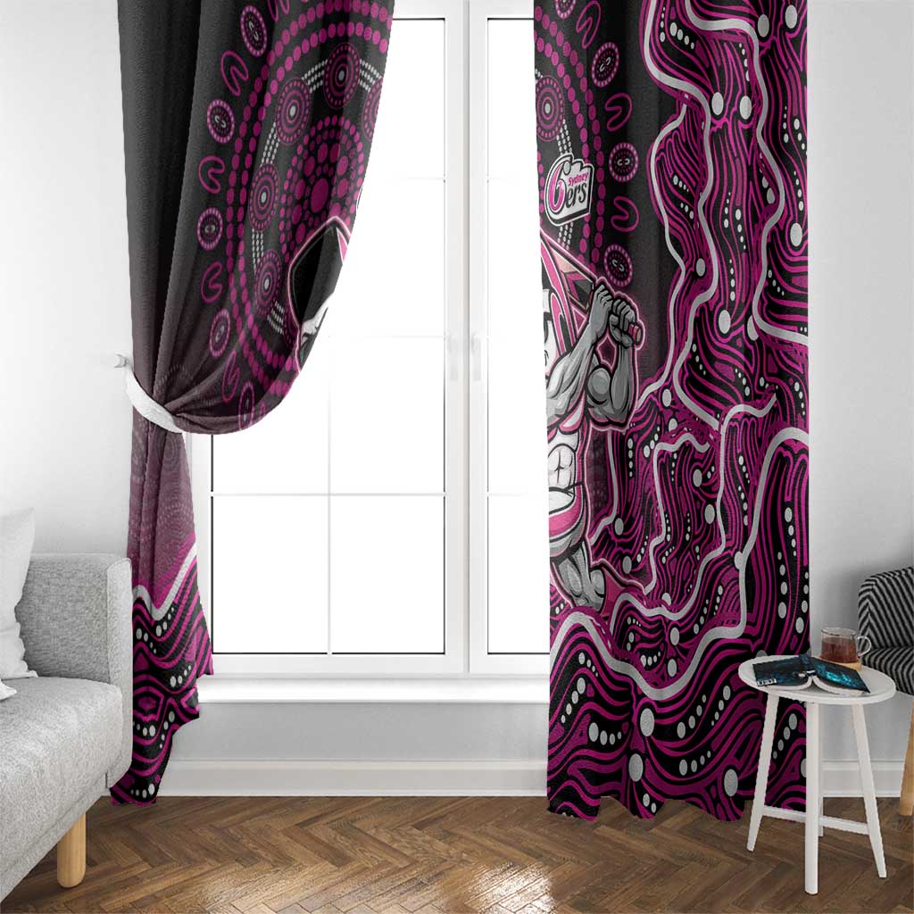 Sydney Sixers Cricket Mascot Window Curtain Aboriginal Dot Art Pink And Black Tribal Pattern