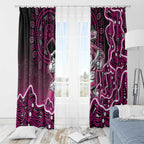 Sydney Sixers Cricket Mascot Window Curtain Aboriginal Dot Art Pink And Black Tribal Pattern