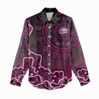 Sydney Sixers Cricket Mascot Women Casual Shirt Aboriginal Dot Art Pink And Black Tribal Pattern