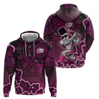 Sydney Sixers Cricket Mascot Zip Hoodie Aboriginal Dot Art Pink And Black Tribal Pattern