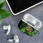 Sydney Thunder Cricket Mascot AirPods Case Aboriginal Dot Art Green And Black Tribal Pattern