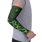Sydney Thunder Cricket Mascot Arm Sleeves Aboriginal Dot Art Green And Black Tribal Pattern