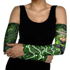 Sydney Thunder Cricket Mascot Arm Sleeves Aboriginal Dot Art Green And Black Tribal Pattern