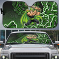Sydney Thunder Cricket Mascot Auto Sun Shade Aboriginal Dot Art Green And Black Tribal Pattern