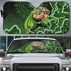 Sydney Thunder Cricket Mascot Auto Sun Shade Aboriginal Dot Art Green And Black Tribal Pattern