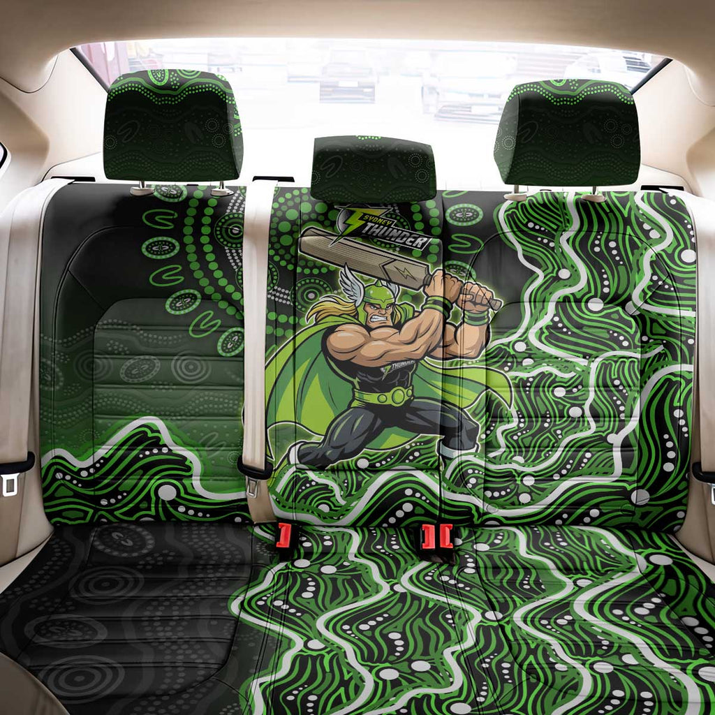 Sydney Thunder Cricket Mascot Back Car Seat Cover Aboriginal Dot Art Green And Black Tribal Pattern